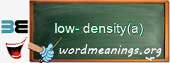 WordMeaning blackboard for low-density(a)